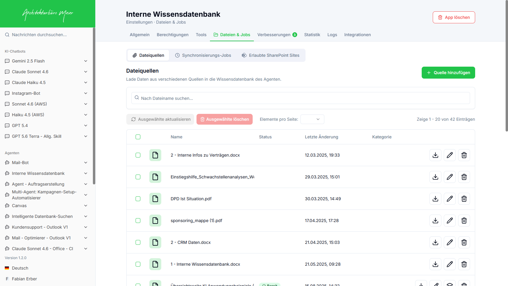 Dateiquellen der Wissensdatenbank