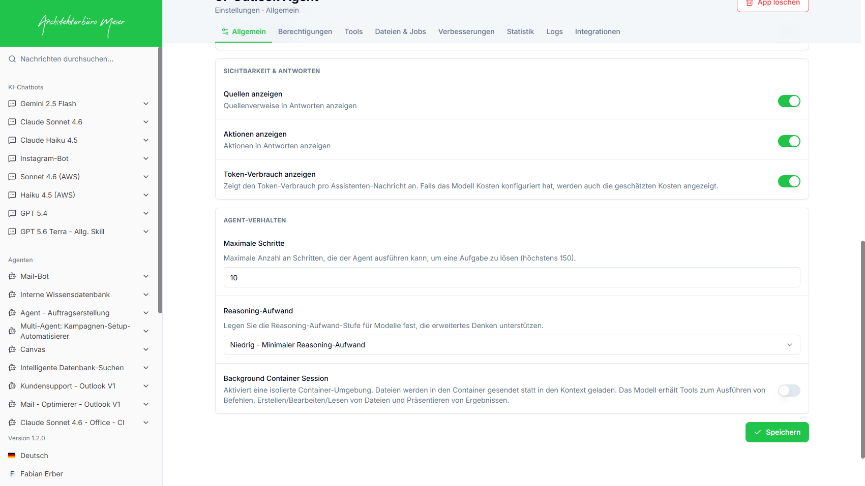 Sichtbarkeit, Maximale Schritte, Reasoning, BCS