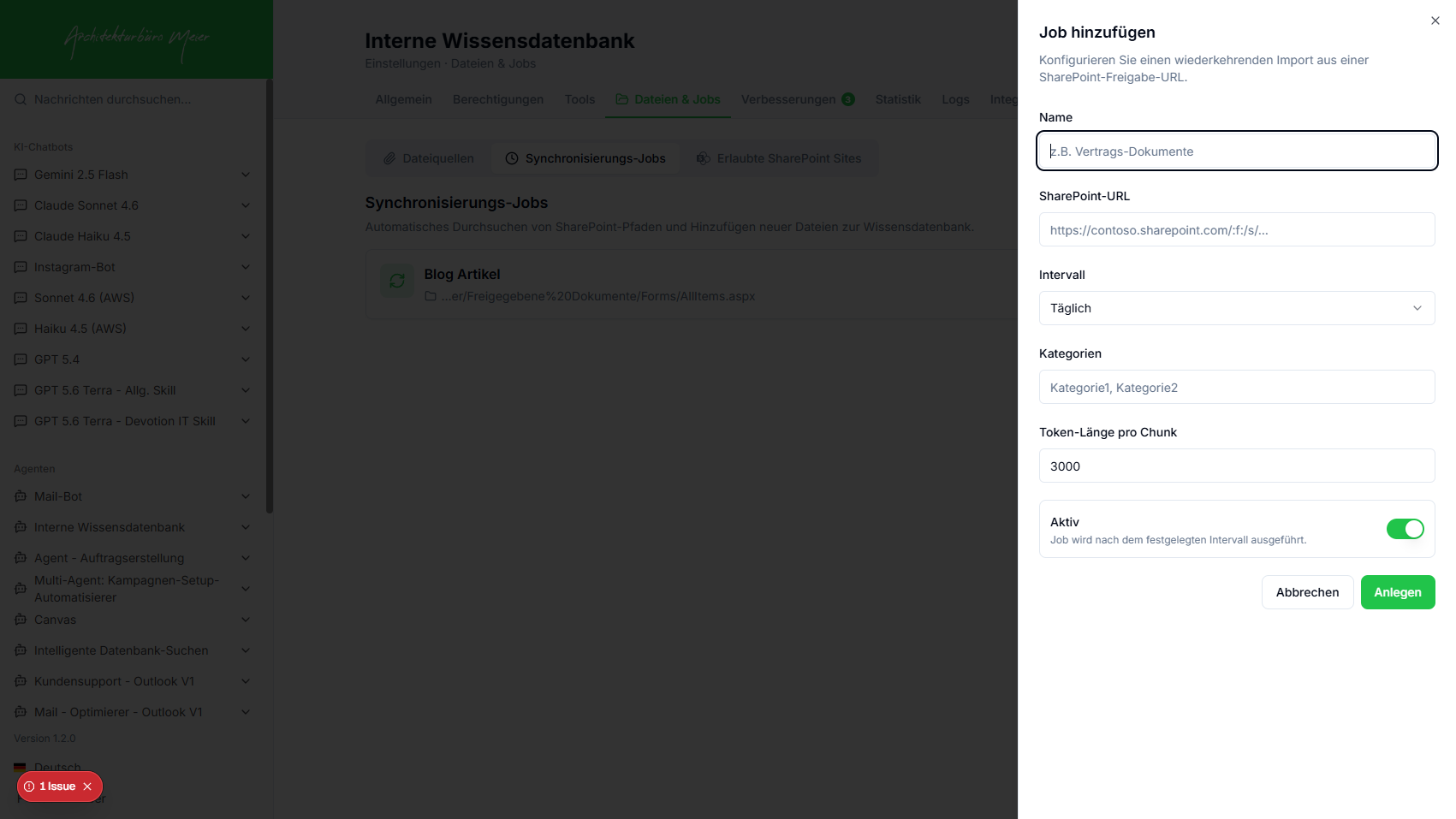 Job hinzufügen