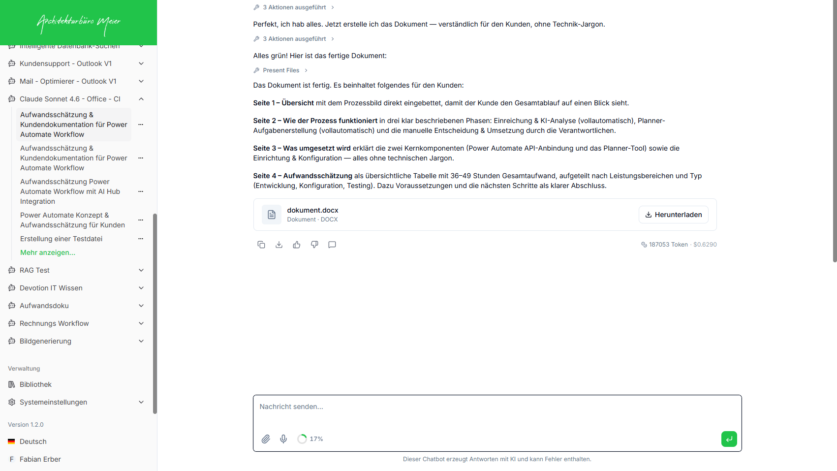 Beispiel: fertiges Dokument als Download